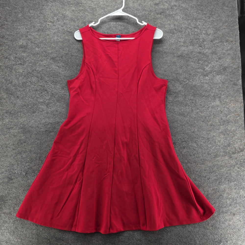 Old Navy Dress Womens L Red Fit & Flare Tank Scoop Neck Jersey Casual Summer